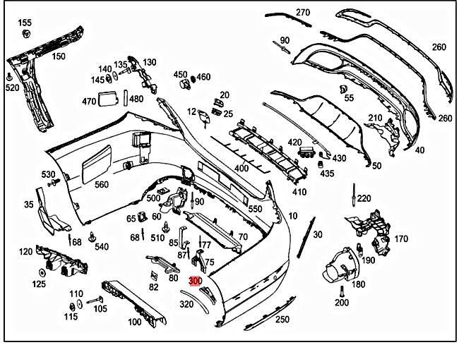 Genuine MERCEDES S205 S213 W205 W213 Cover bumper area 2058803624 