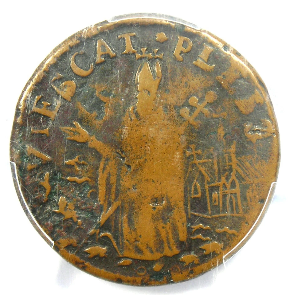 1670 New Jersey St Patrick Farthing Colonial Coin 1/4P - PCGS VF25 - $1650 Value - Image 4 of 4