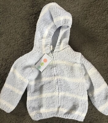 Angel Dear weiche und bequeme blau-weiße Kapuzenjacke Alter 12-18 Monate