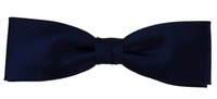 Vorgebundene Schmale Tigertie Seidenfliege In Marine Blau Uni Einfarbig + Box