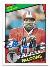 BILLY WHITE SHOES JOHNSON Autographed Signed 1984 Topps card 215 Atlanta Falcons