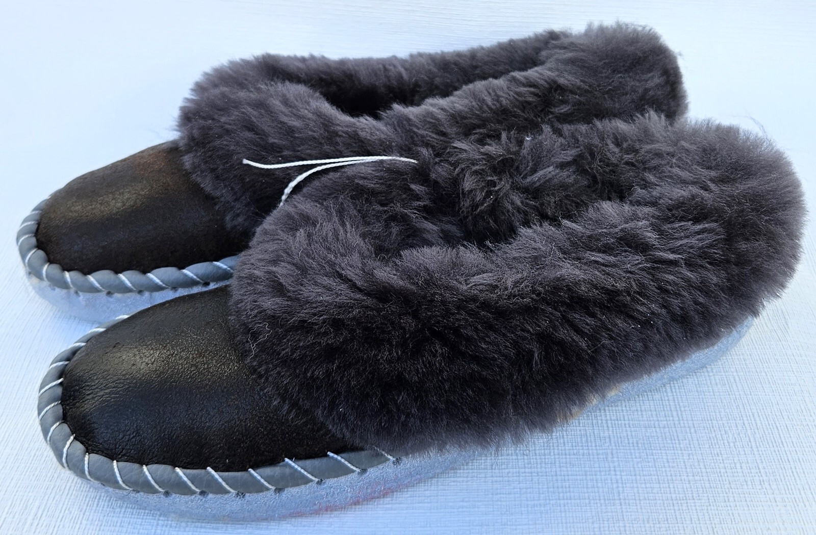 APL LAMMFELL Warme HAUSSCHUHE Gr.42 NEU Schaffell leder Schurwolle Handarbeit 2