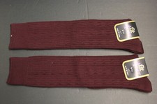 3 PAIRS Women's knee high sock crew BOOTS socks shoe size 4-10 SOLID Burgundy