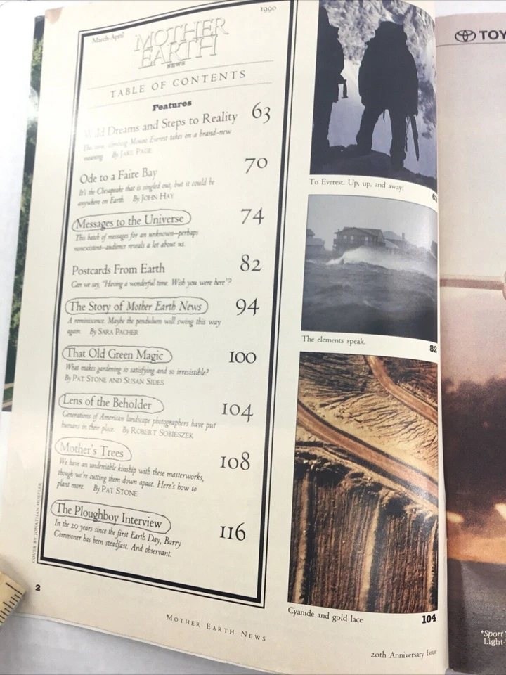 The Mother Earth News Homesteading #122 March April 1990 Earth Day Special Issue Foto 2 de 2