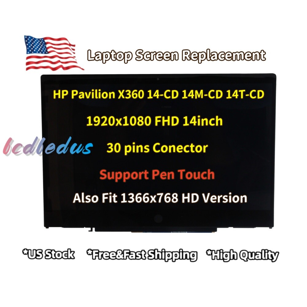 HP Pavilion X360 14 Touchscreen LCD Assembly with Bezel for 14M-CD0003DX and 14M-CD0001DX Models