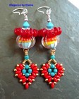 Rainbows &Beaded Hearts Handmade Earrings Colorful Handwoven Gift for Her Beauty — photo 3