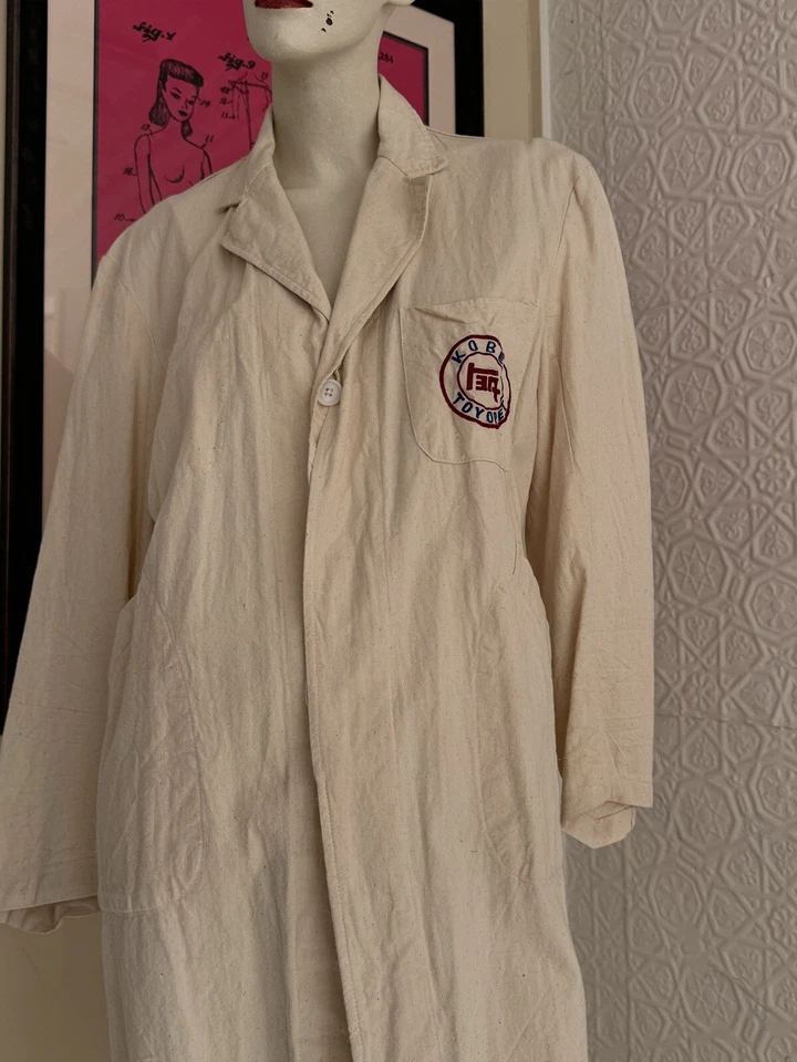 Chaqueta de taller Toyota vintage-plumero-natural-ropa para hombre-crudo-ropa de trabajo-algodón Foto 2 de 4