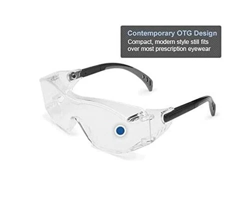 Gafas de seguridad transparentes sobre gafas laboratorio de trabajo al aire libre cubierta de protección ocular 2 1/par Foto 2 de 4