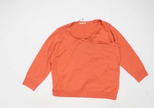 TU Womens Orange Cardigan Jumper Size 