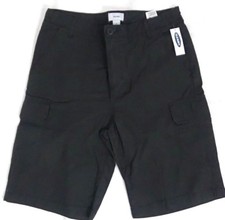 New Old Navy Authentic Straight Cargo Boys Shorts 14 Husky Dark Gray Charcoal