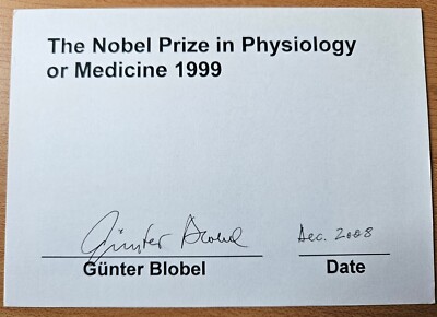 Günter Blobel original Autogramm Autograph Nobelpreis Medizin AG1620