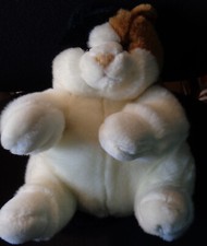 SWEET Plush FAT SUMO CALICO Cat Aurora World  BLUE Eyes Ginger White 9"