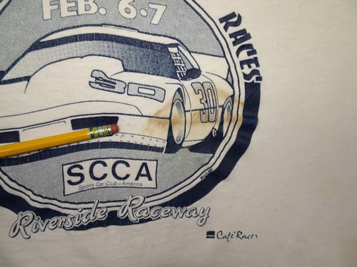 Vintage 1988 CSCC SCCA Riverside Raceway T-Shirt Hanes S/Stch Large Dirty white - Picture 13 of 19