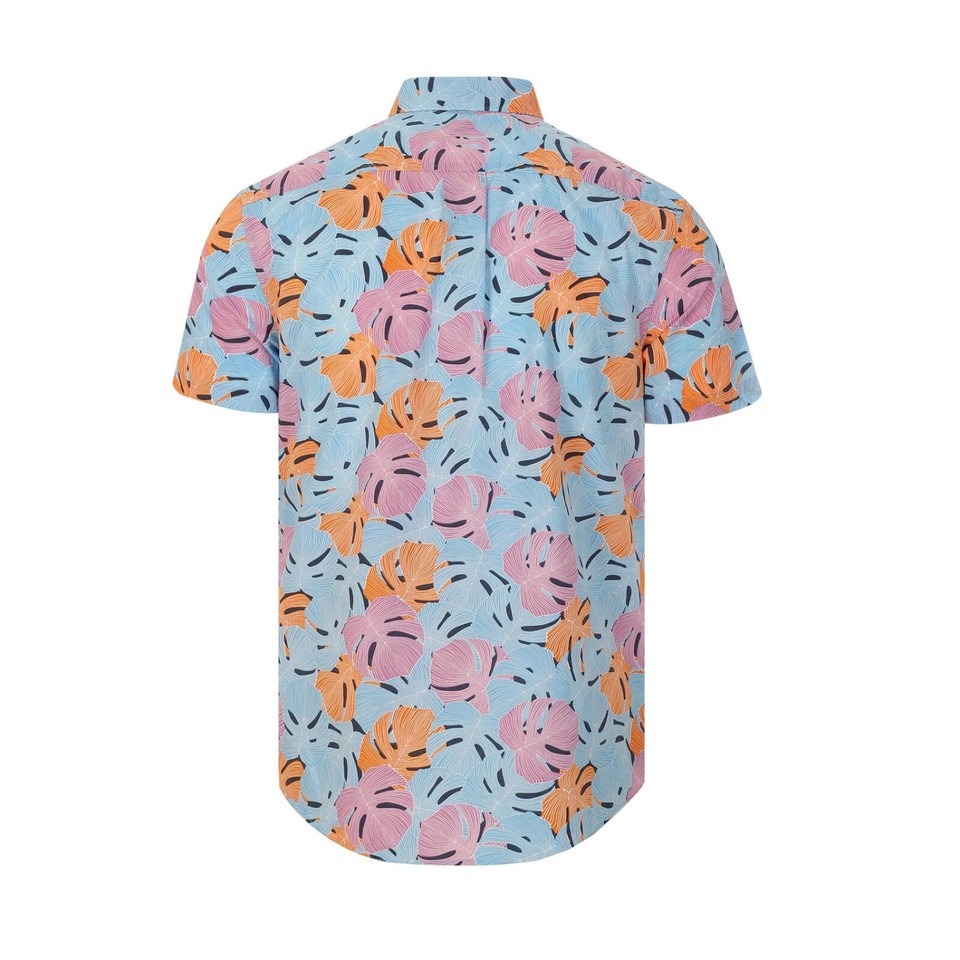 Original Penguin Men's Tropical Floral Shirt - Short Sleeve Button Down With Stretch