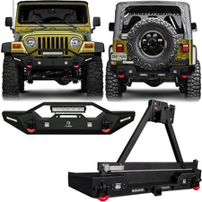 Vijay For 1997-2006 Jeep Wrangler Tj Frontrear Bumper Wtire Carrierled Lights