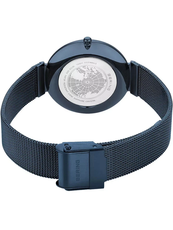 Reloj Bering Classic 18132-399 para mujer 32 mm cristal acento esfera azul MOP NUEVO CON T Foto 4 de 4