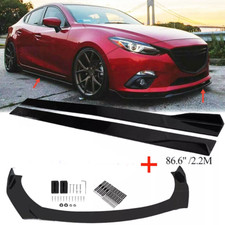 For Mazda3 Sport Hatchback Front Bumper Lip Spoiler 86.6side Skirt Black