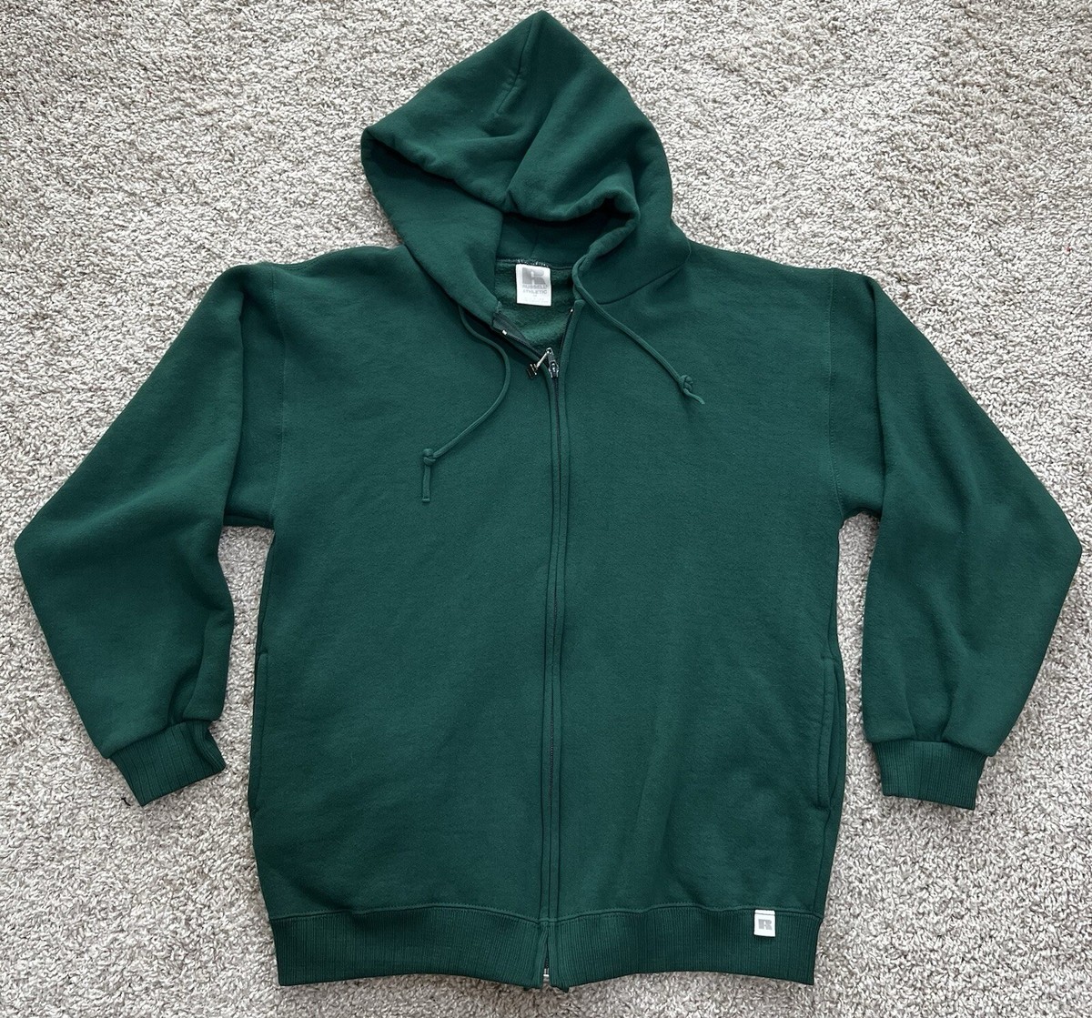 Vintage 90s Russell Athletic Full Zip Hoodie Green Size M Vintage 90s Russell Athletic Full Zip Hoodie Green Size M