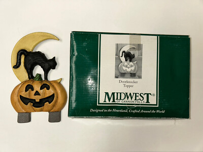 Midwest of Cannon Falls Cast Iron Doorknocker Topper HALLOWEEN Cat Jack O Lanter