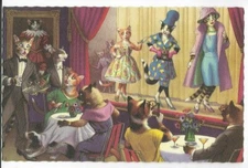 ALFRED MAINZER,HARTUNG DRESSED CATS~#4910  DOG AT THE FASHION SHOW-BELGIUM