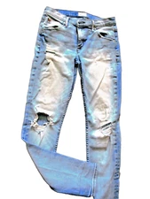 HUDSON LILLY MIDRISE ANKLE SKINNY LEG DISTRESSED JEANS 28