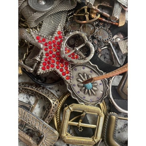 Large Lot Belt Buckles and Parts, Over 3.5lb Perfect for Crafting Repair & More