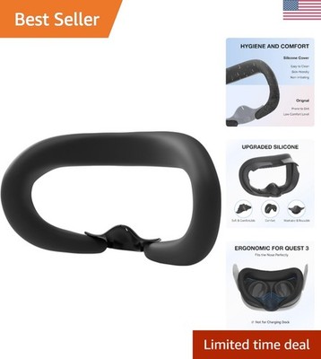 VR Silicone Face Pad Cover for Meta Quest 3   Sweat Guard, Light Blocker, Ant...