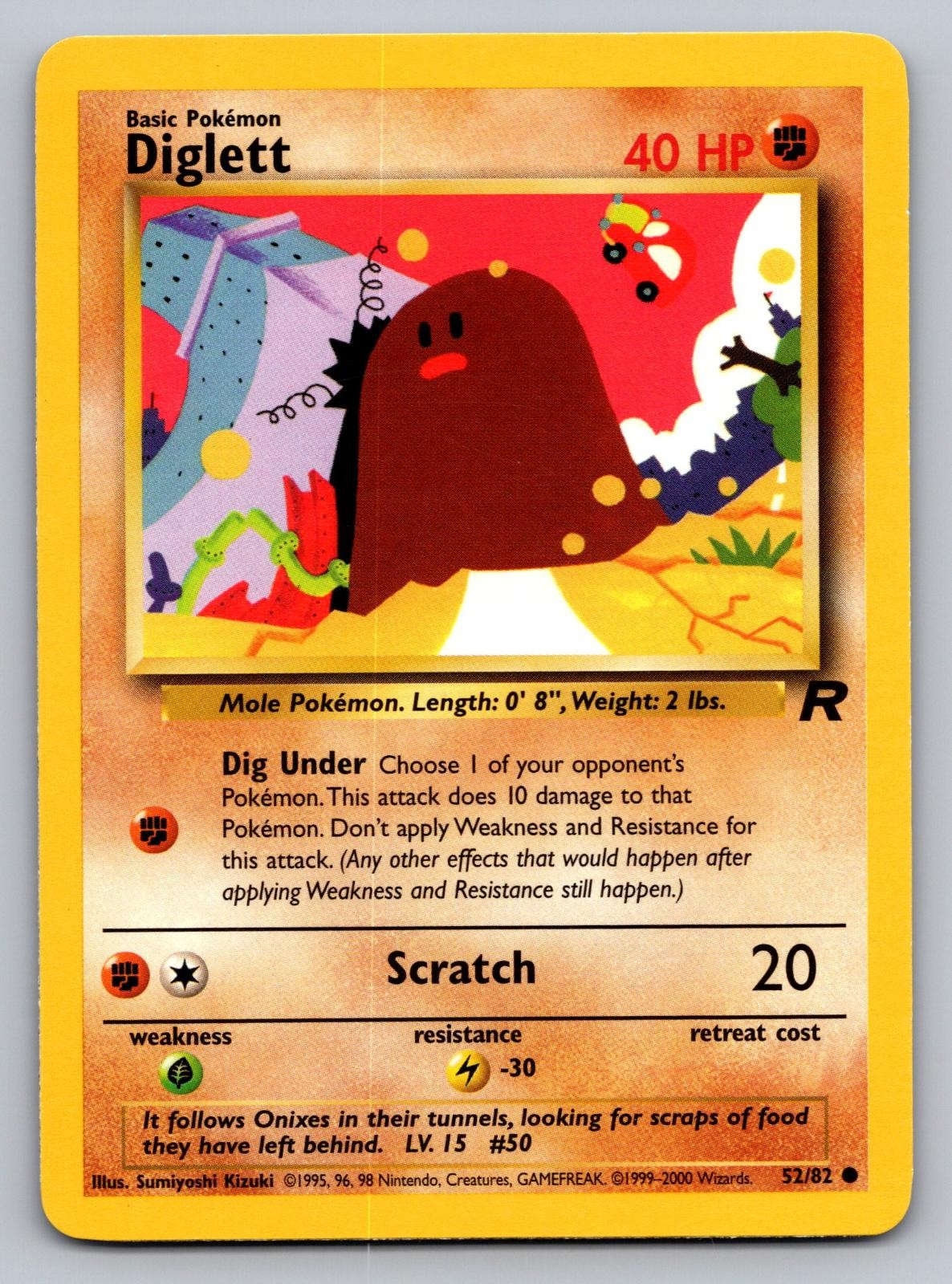 Diglett 52/82 Common Team Rocket Pokemon Unlimited Near Mint
