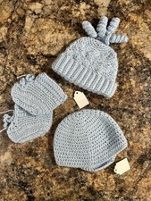 Cappello e stivaletti all'uncinetto fatti a mano regalo bambino che viene a casa outfit Prop