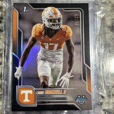 Cris Brazzell II 2025 Bowman University Chrome 1st Bowman True Black 2/10 NFL 🍊