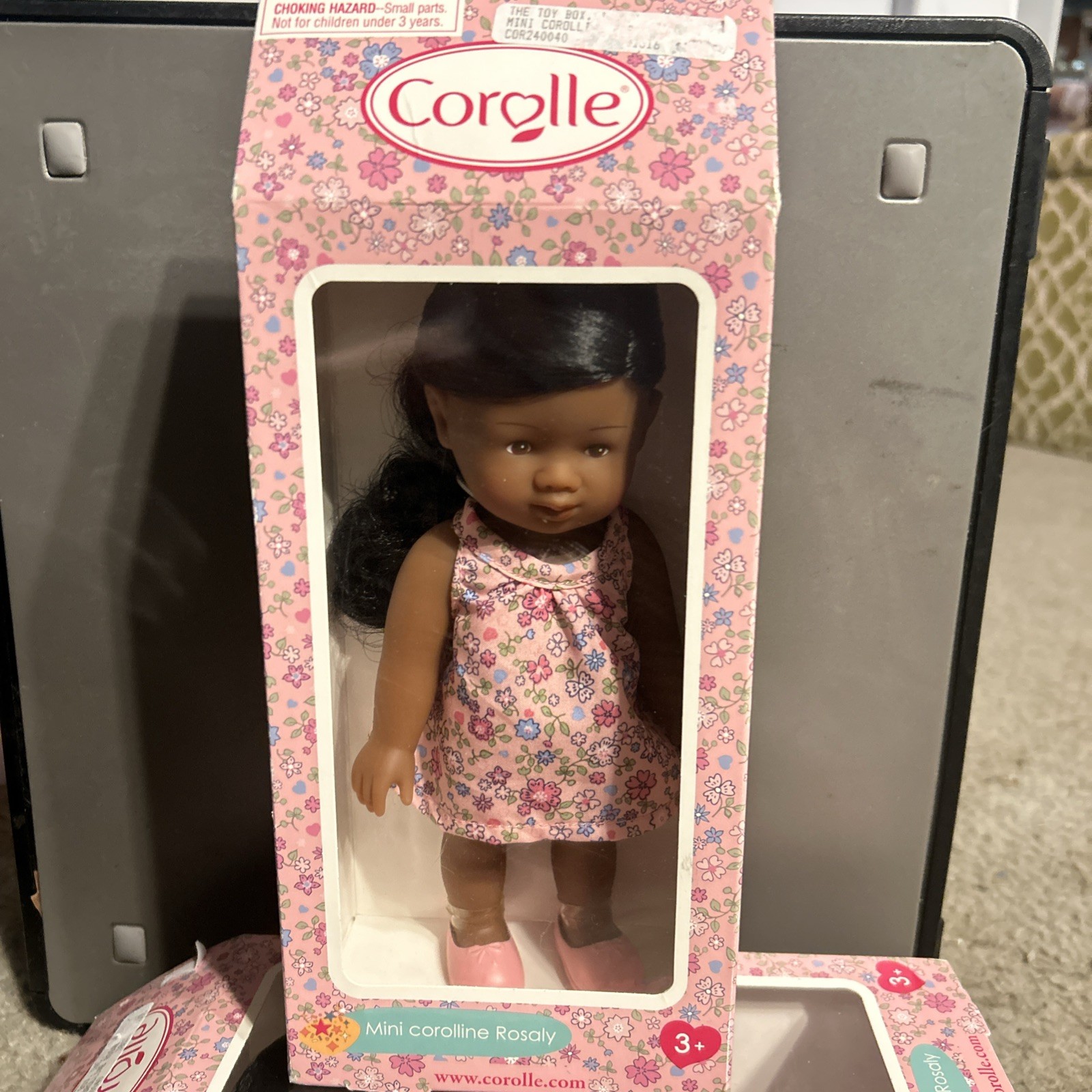Corolle Doll Corolline Rosaly Full Vinyl Doll with Long Black Hair New Boxed 8"