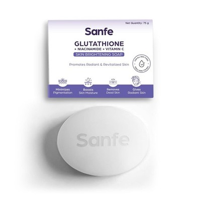 Sanfe Glutathione Niacinamide Brightening Soap Tan Removal Hyperpigmentation 75g