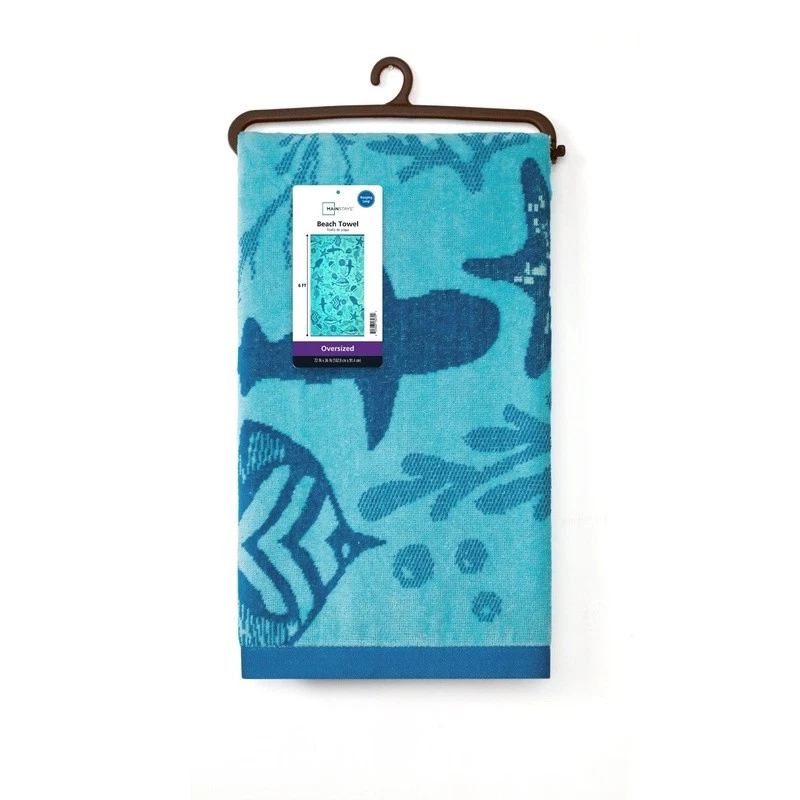 Luxuriously Soft Oversized Sea Life Beach Towel Quick Dry Eco-Friendly Absorbent