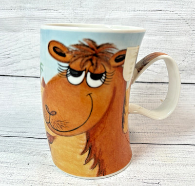 Dunoon Rubber Necks By Jane Brookshaw Coffee Tea Mug Cup Camel Scotland NWOT