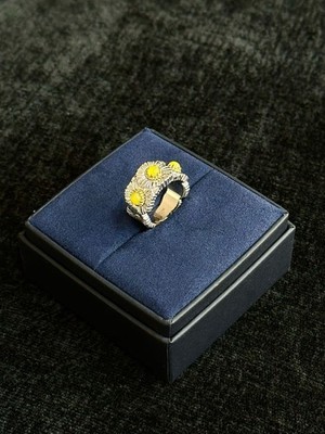 Authentic BUCCELLATI Ring Daisy Flower 18K Gold Gold Tone Jewelry Italy