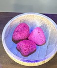 3 Pink Ruby Honeycomb Stone Crystals UV Reactive - Wooden Bowl Included — photo 1