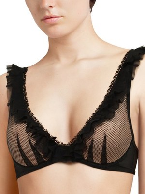 32C Chantal Thomass Bra Abysse Plunge T-Shirt Moulded Underwired Bras Lingerie