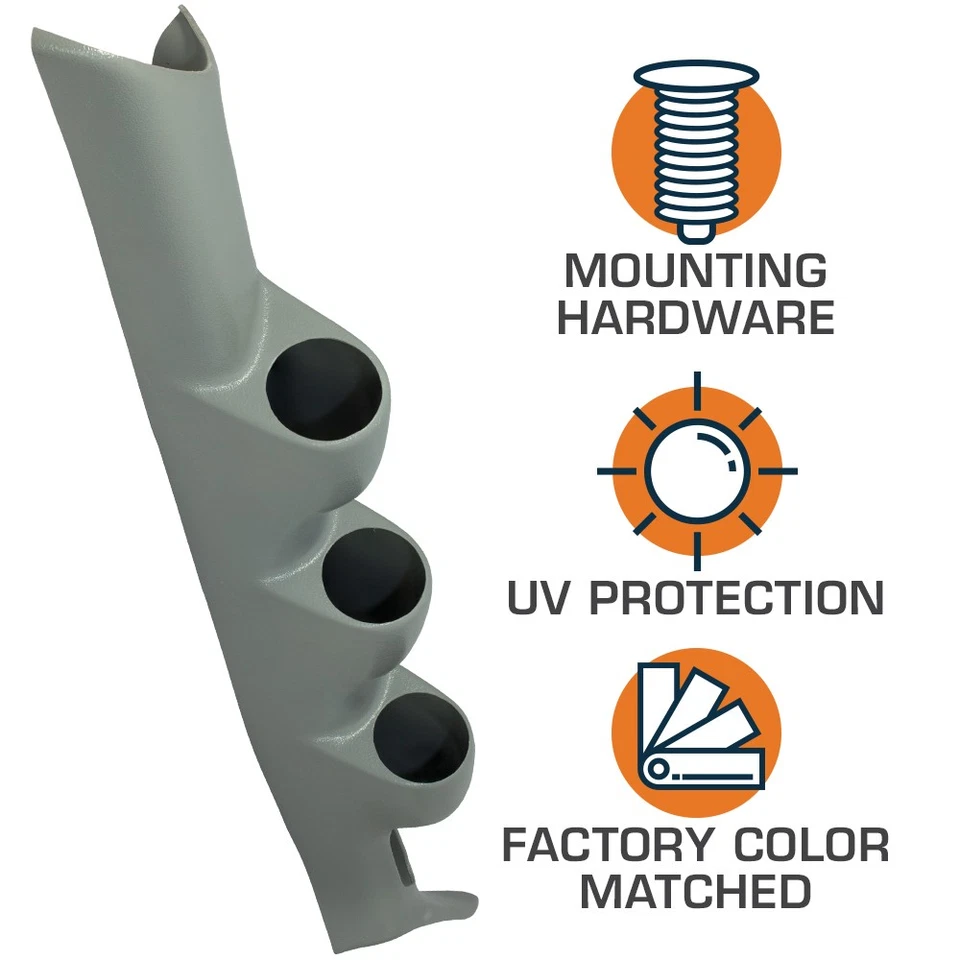 GlowShift Gray Triple Gauge 52mm Pillar Pod for 03-07 Mitsubishi Lancer EVO 8 - Изображение 3 из 3