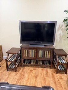 Ashley Mestler Wood TV Stand/Console with 2 matching end tables