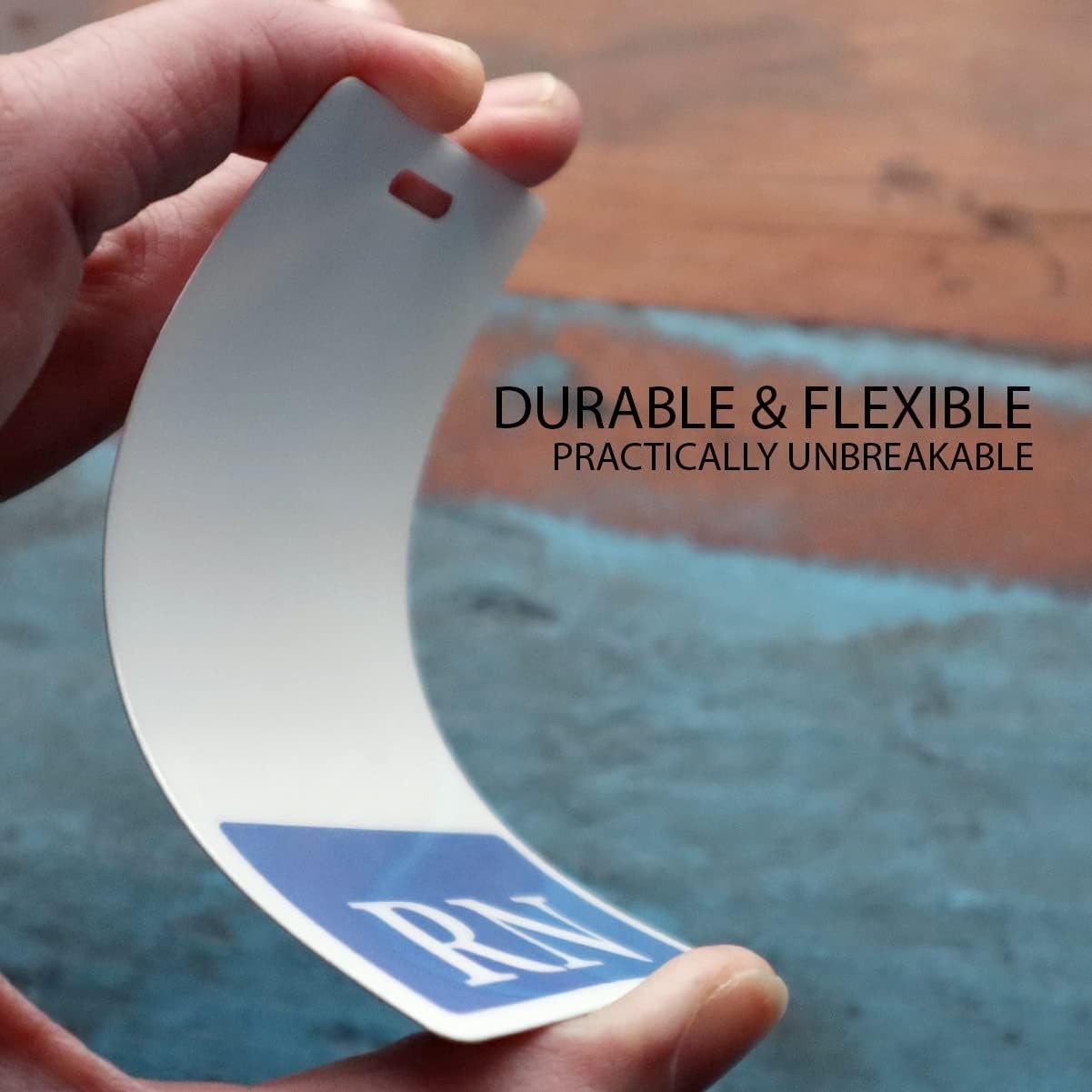 как выглядит Flexible RN Badge Buddy - Durable Dual-Sided ID Tag, Ideal for Registered Nurses фото
