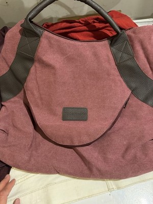 Modern and Chic Cranberry Red Canvas Handbag