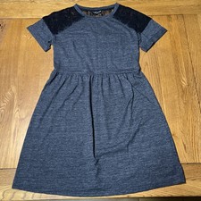 Topshop Ladies Size 8 Grey Dress With Black Lace Dress