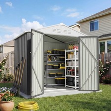 Patiowell 6x4 FT Outdoor Storage Shed with Floor Frame, Metal Garden Sheds