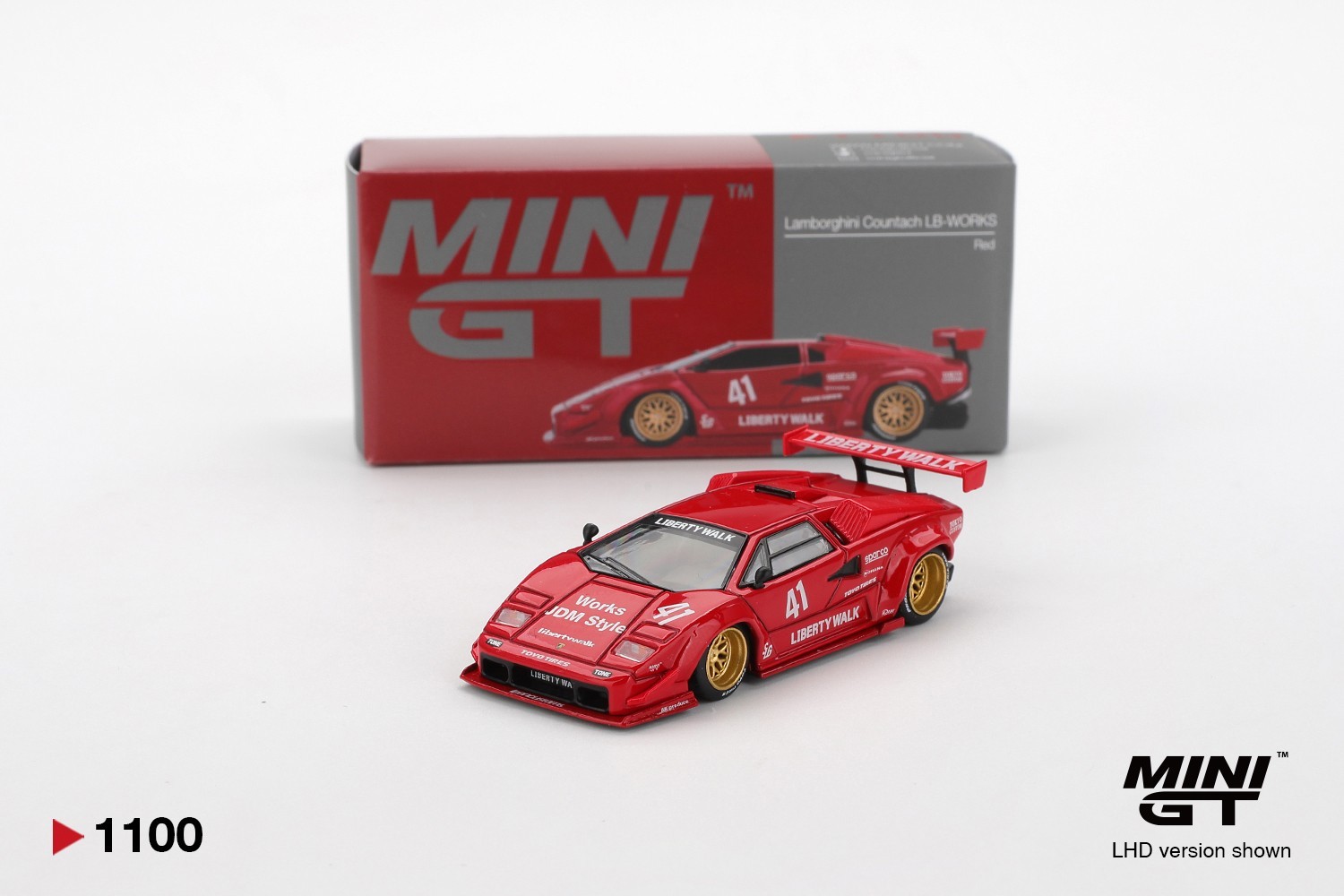 Mini GT 1:64 Lamborghini Countach LB-WORKS Red #1100 - New