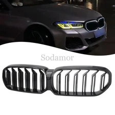 Dual Slats Front Kidney Grill W/LED Light For BMW 5-Series G30 G31 LCI 2021-2023