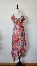 New Anthropologie Midi Dress Size Medium Romantic Lace Pink Floral Coquette