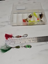 6 Fishing Lures French Blade Spin Bait hand crafted high quality materials.