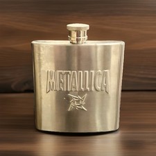 Metallica Stainless Steel Hip Flask Silver 5 oz Rectangular