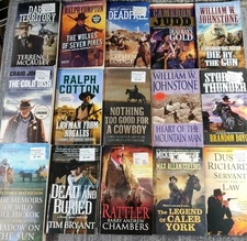 Western 15 Paperback Book Lot Johnstone Compton Hobson Matheson Spillane Cotton