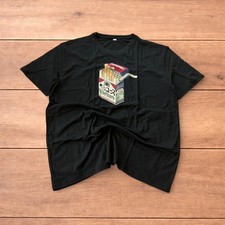 Novelty cigarettes tshirt with front graphic print in black. Size M.